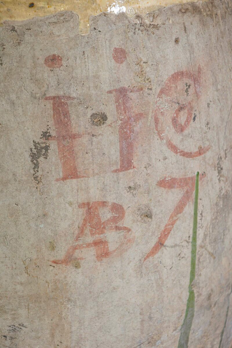 18th Century French Provincial Olive Oil Biot jar with Yellow and Green Glaze - JAA