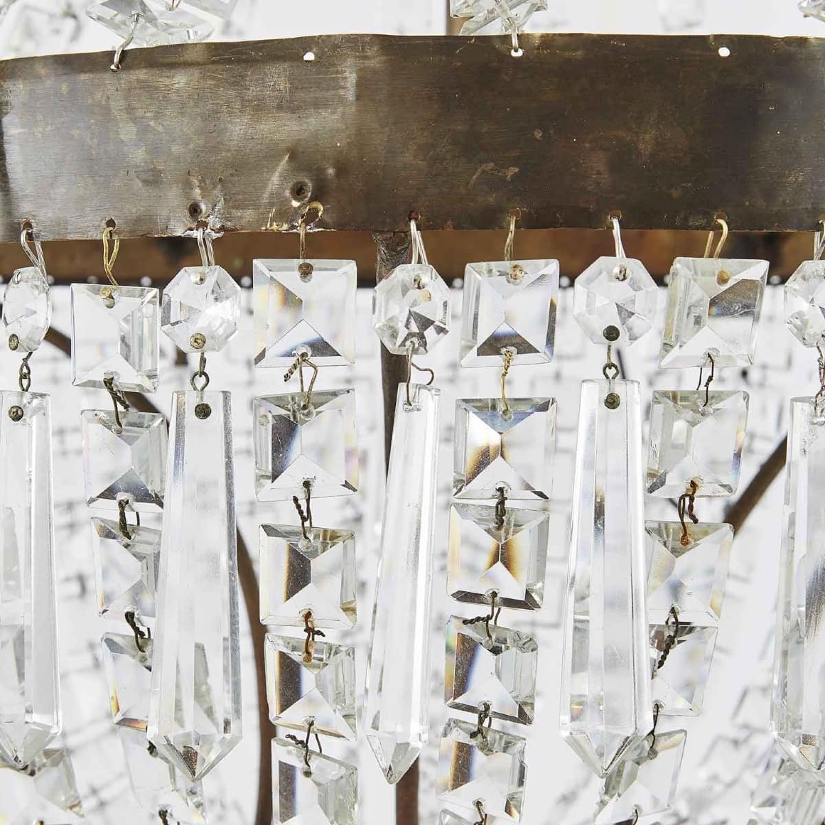 19th Century Italian Empire Crystal Chandelier Nine-armed Candle Chandelier - JAA