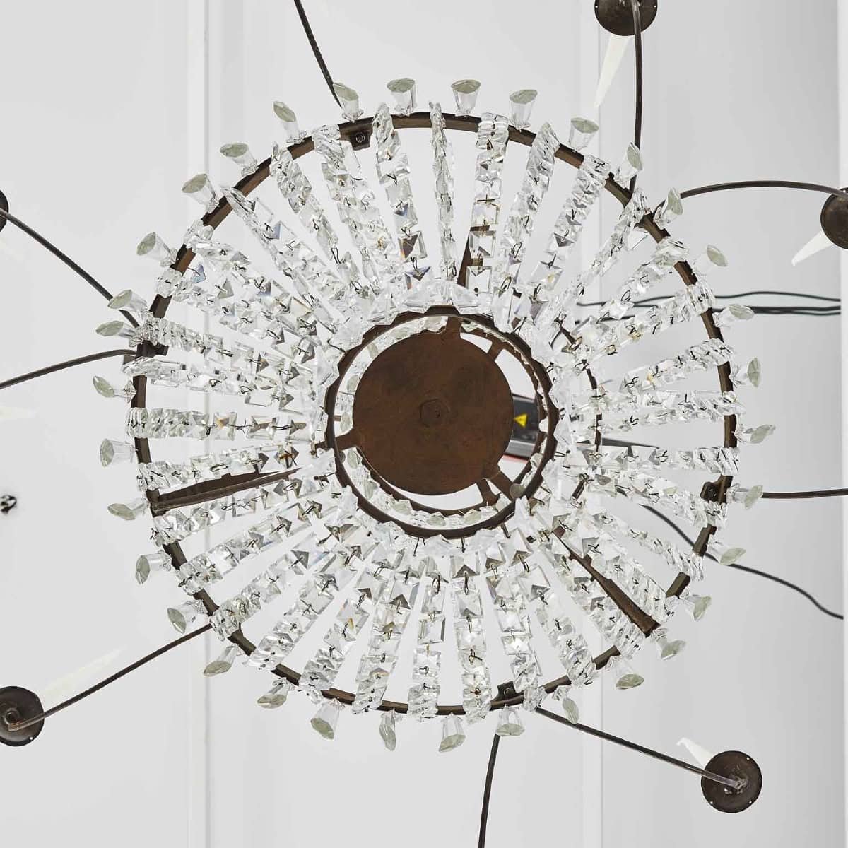 19th Century Italian Empire Crystal Chandelier Nine-armed Candle Chandelier - JAA