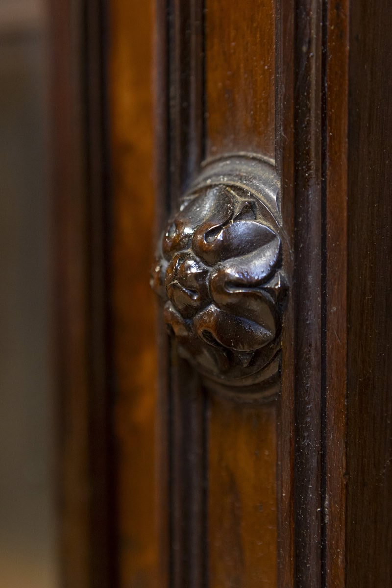 French Louis-Philippe 19th Century Two Part Bookcase with Blown Glass Doors - JAA