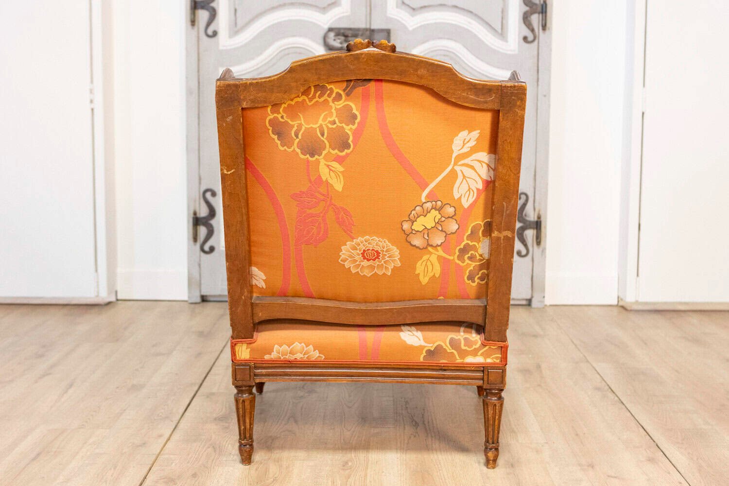 20th Century French Walnut Chair and Ottoman - JAA