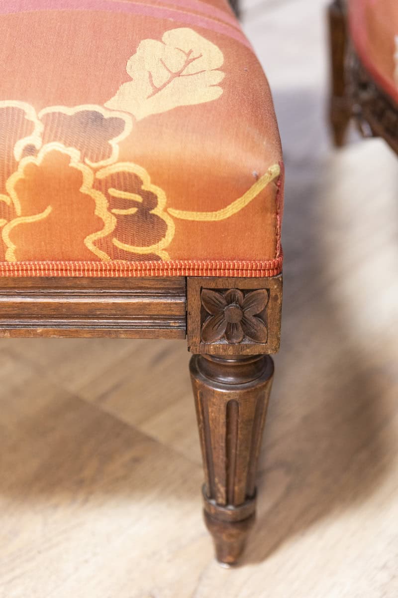 20th Century French Walnut Chair and Ottoman - JAA