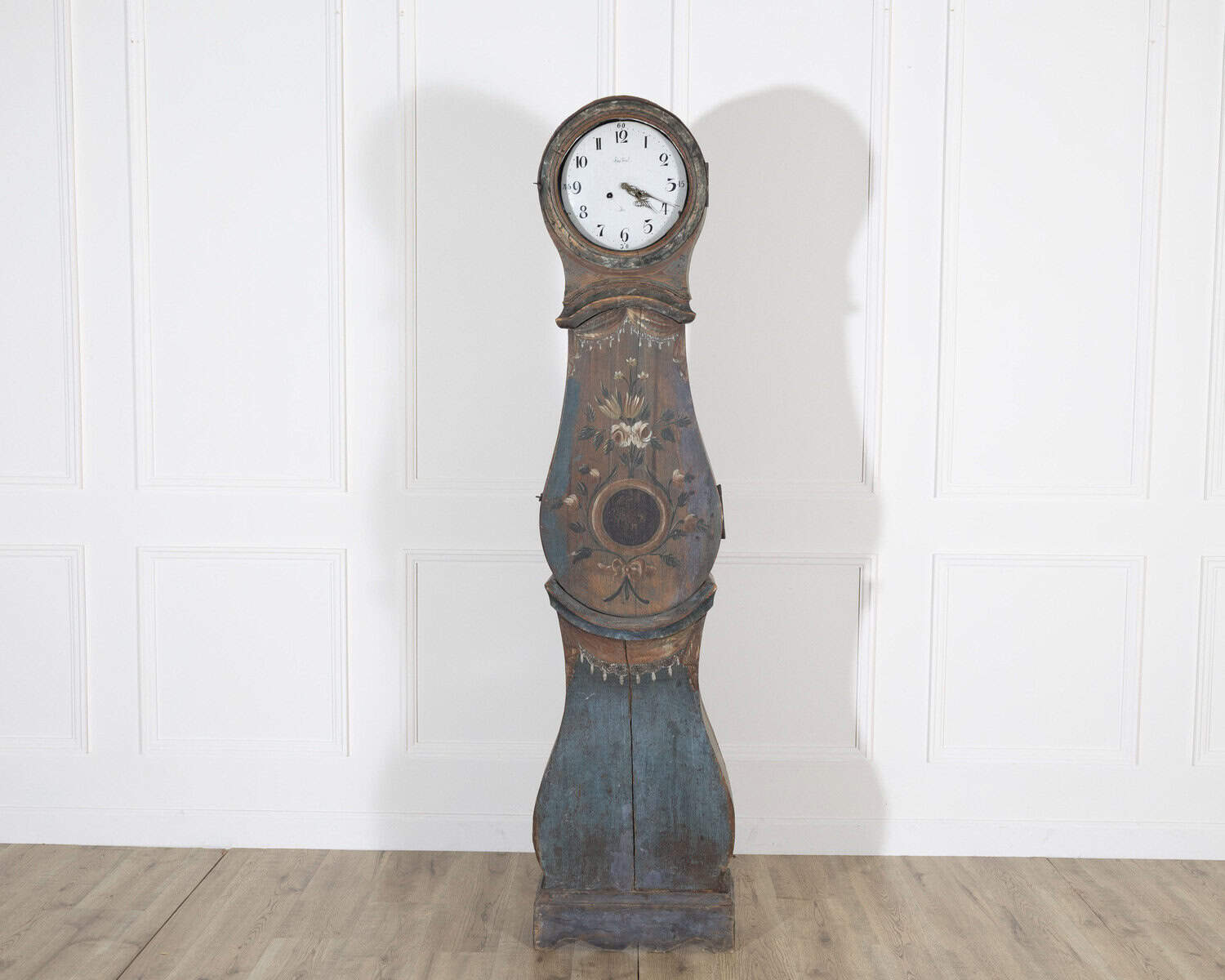 1822 Swedish Folk Art Tall Case Clock with Original Paint - JAA