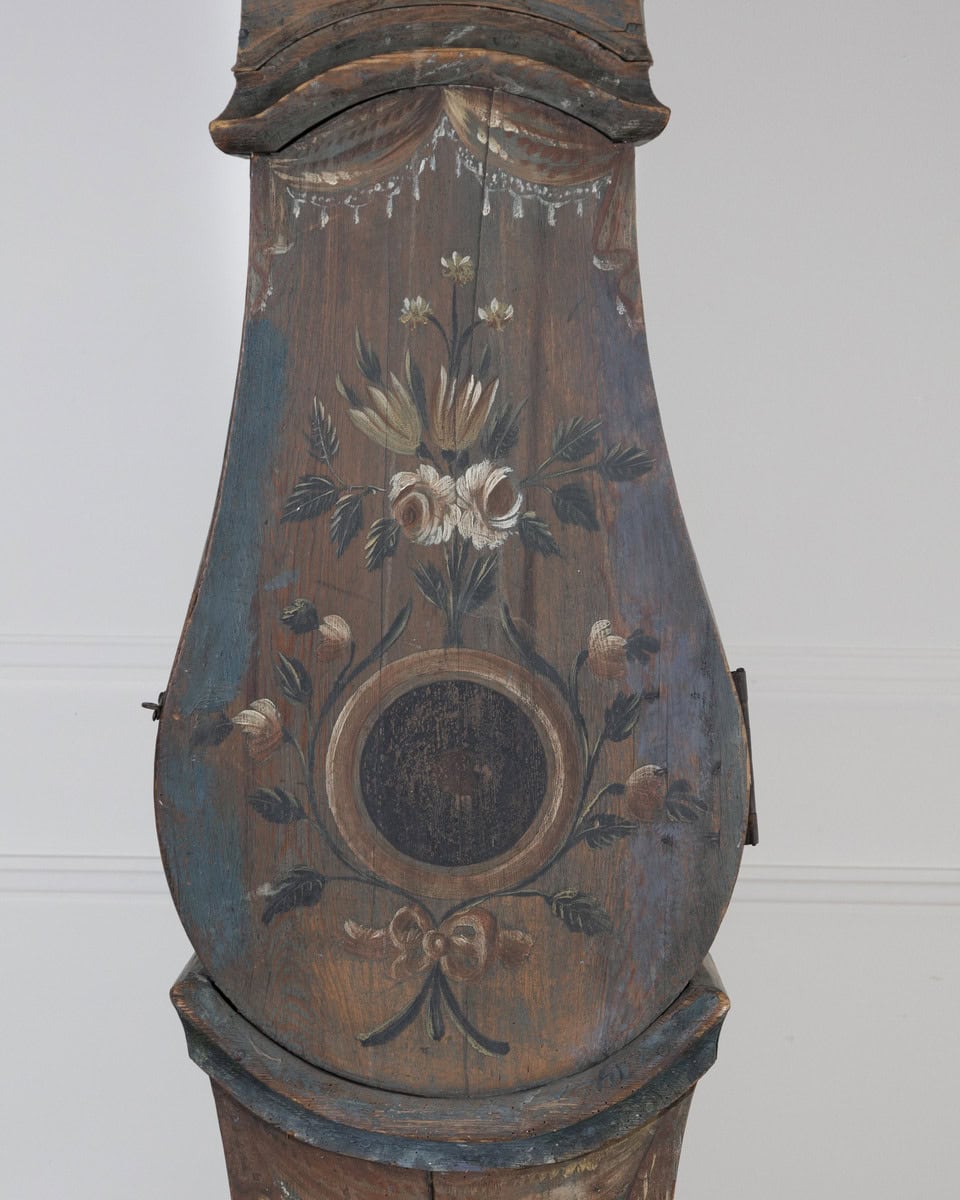 1822 Swedish Folk Art Tall Case Clock with Original Paint - JAA