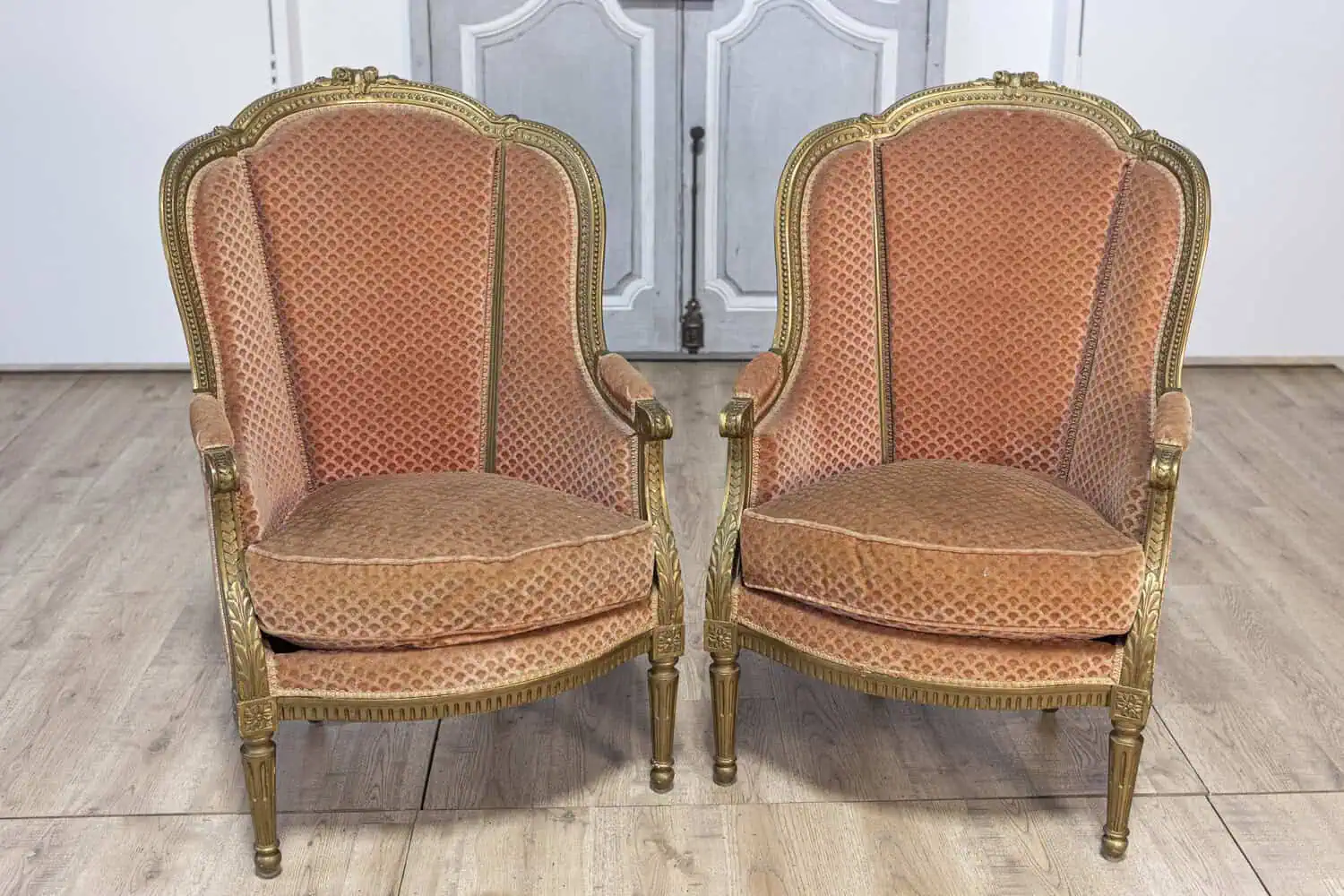 Pair of 20th Century French Louis XVI Style Bergères Chairs - JAA