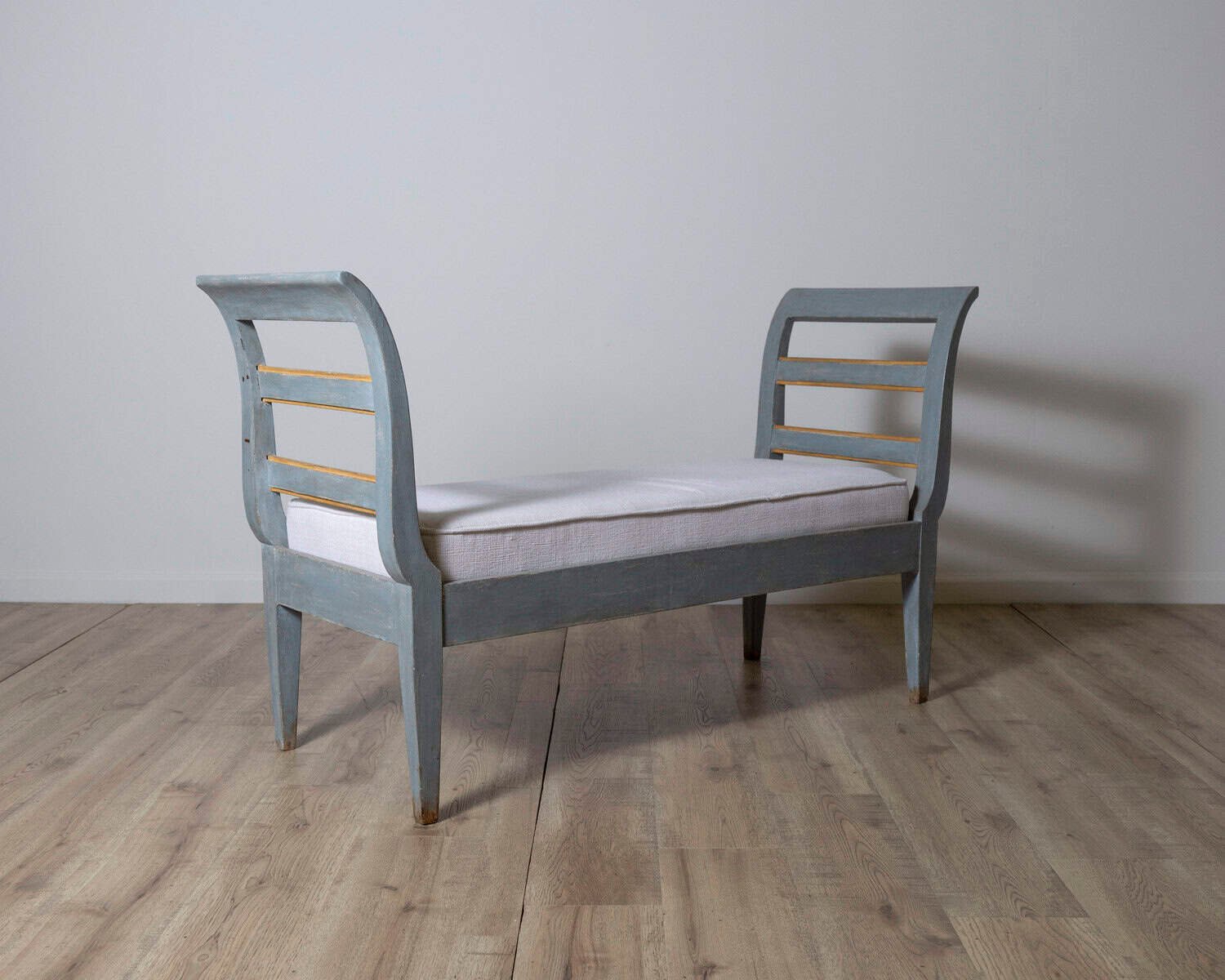 19th Century Lacquered Tuscan Bench with Curved Ladder Arms - JAA