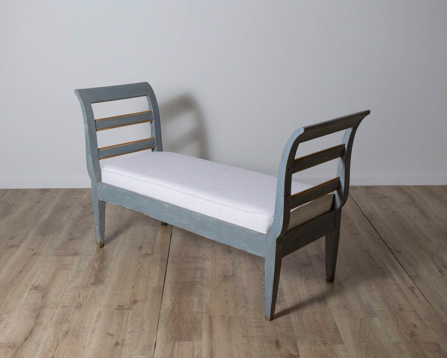 19th Century Lacquered Tuscan Bench with Curved Ladder Arms - JAA