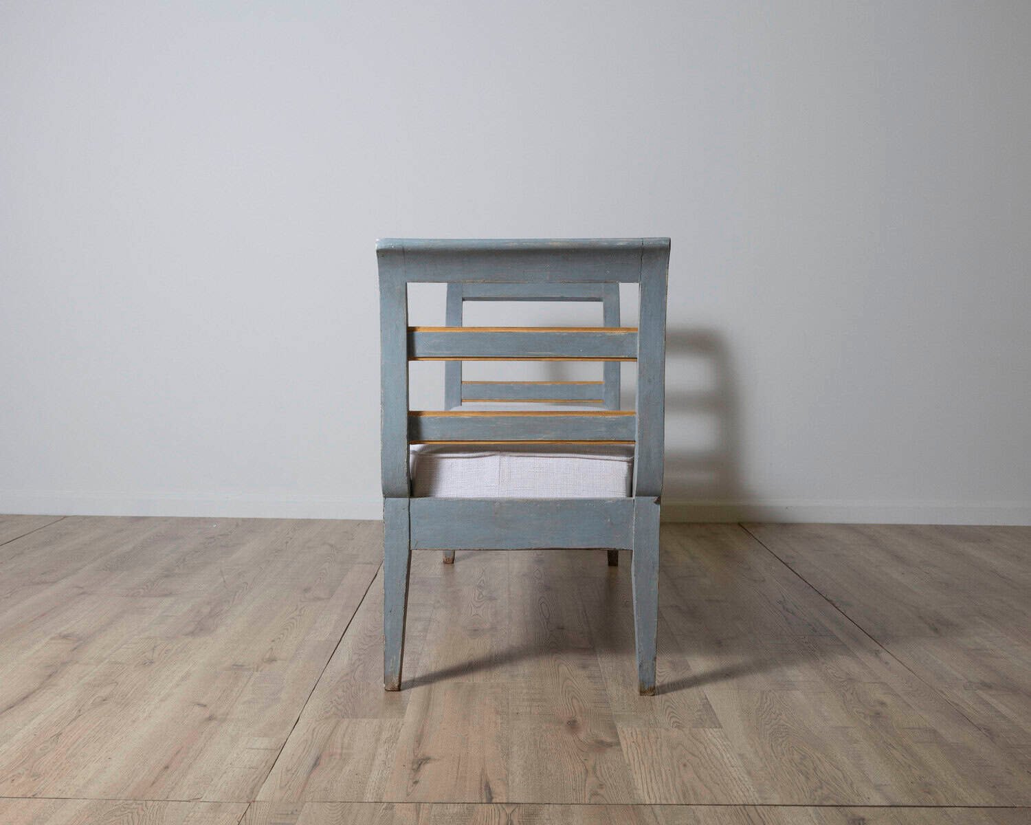 19th Century Lacquered Tuscan Bench with Curved Ladder Arms - JAA