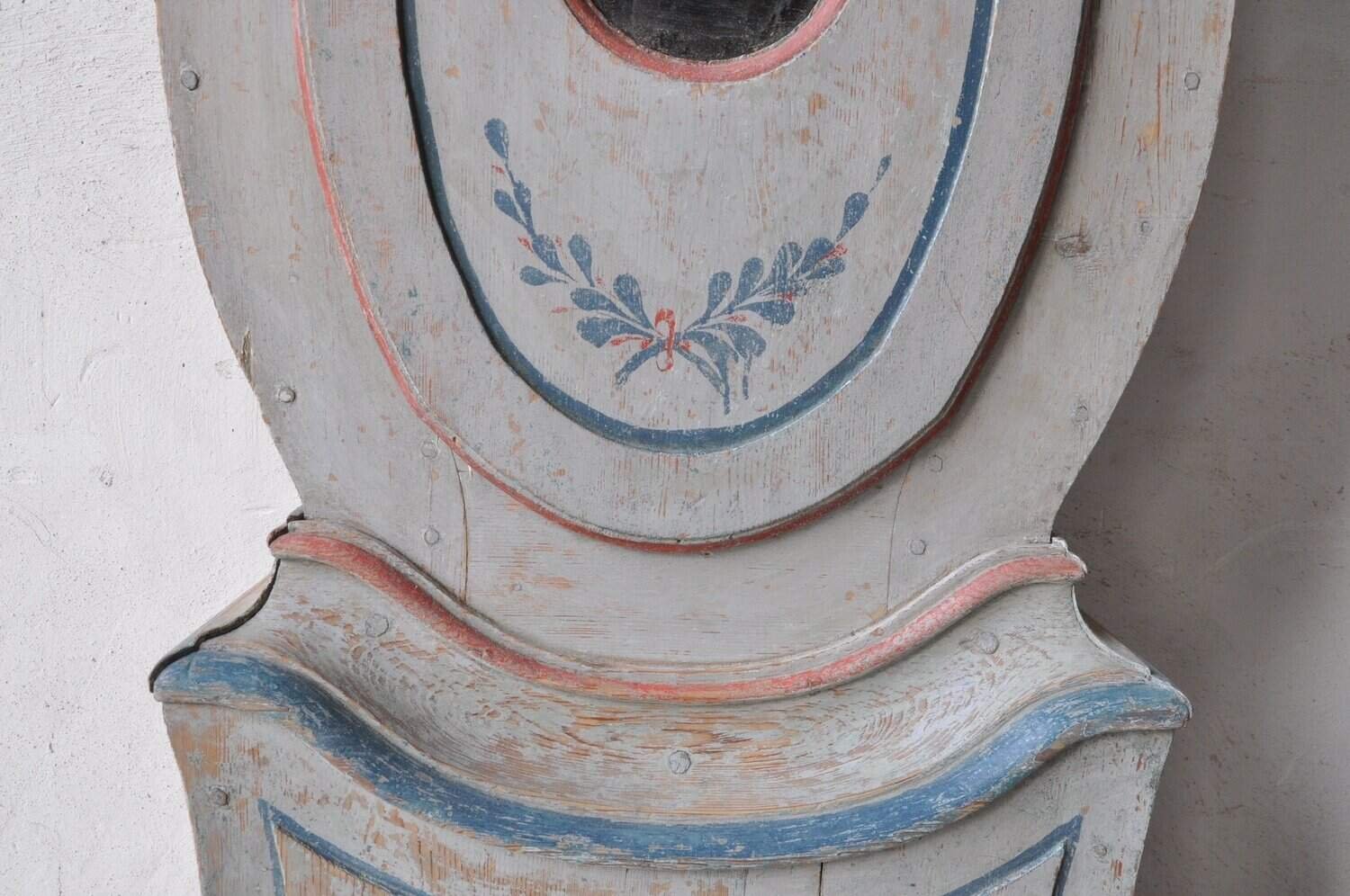 An early 19th century clock from Forsa in Halsingland in original paint - JAA