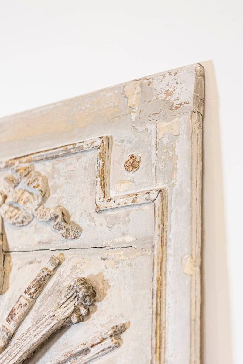 French Louis XVI Period 1790s Trumeau Mirror with Carved Liberal Arts Allegory - JAA