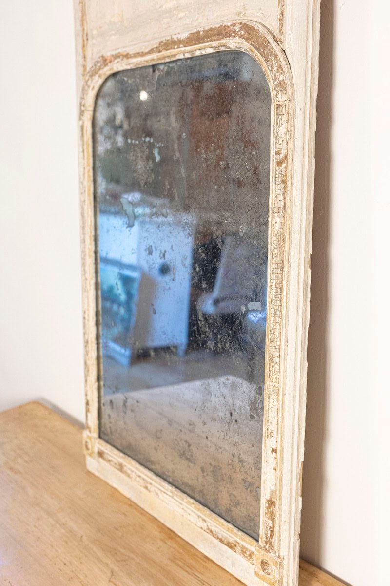 French Louis XVI Period 1790s Trumeau Mirror with Carved Liberal Arts Allegory - JAA