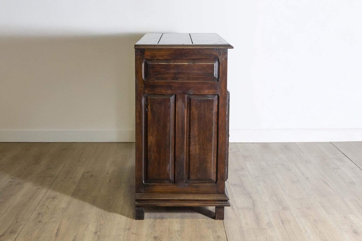 Louis XIII Style French 19th Century Walnut Buffet with Carved Diamond Motifs - JAA