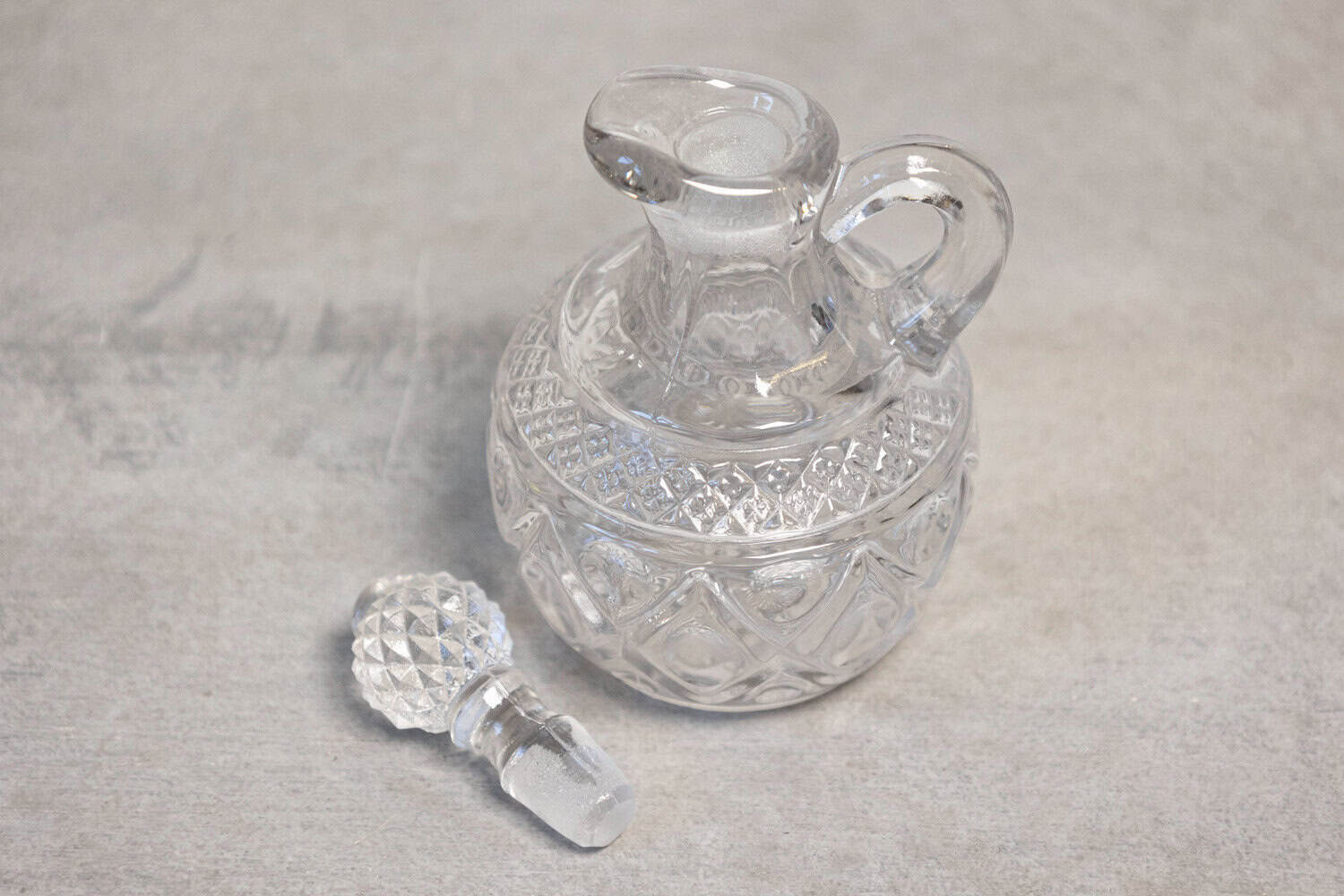 20th Century Miniature Cut Glass olive oil pitcher - JAA