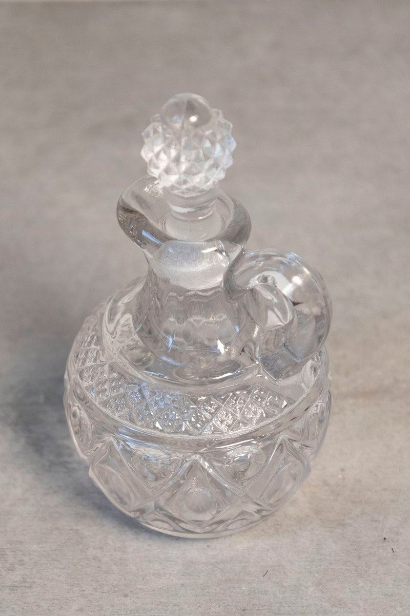 20th Century Miniature Cut Glass olive oil pitcher - JAA