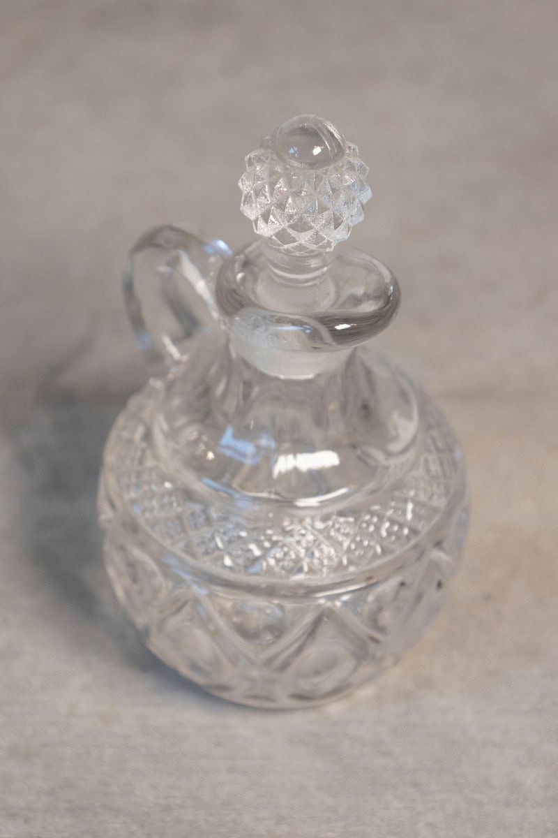 20th Century Miniature Cut Glass olive oil pitcher - JAA