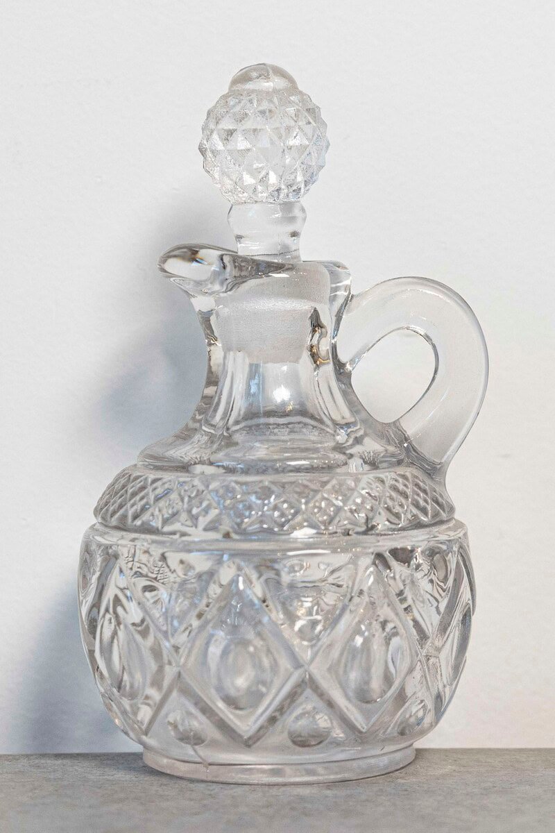 20th Century Miniature Cut Glass olive oil pitcher - JAA