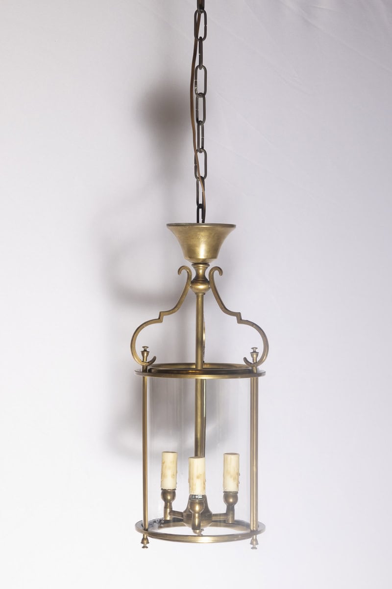 20th Century French Brass and Glass Lantern - JAA