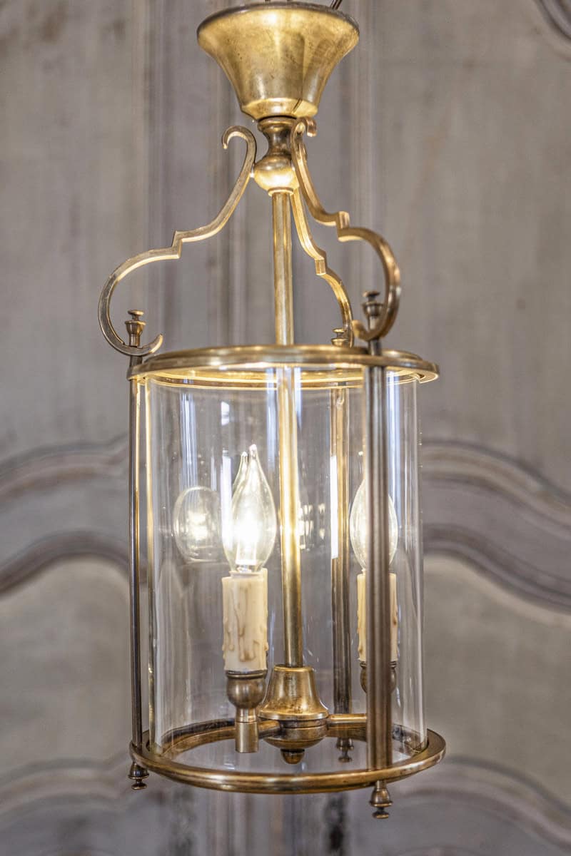 20th Century French Brass and Glass Lantern - JAA