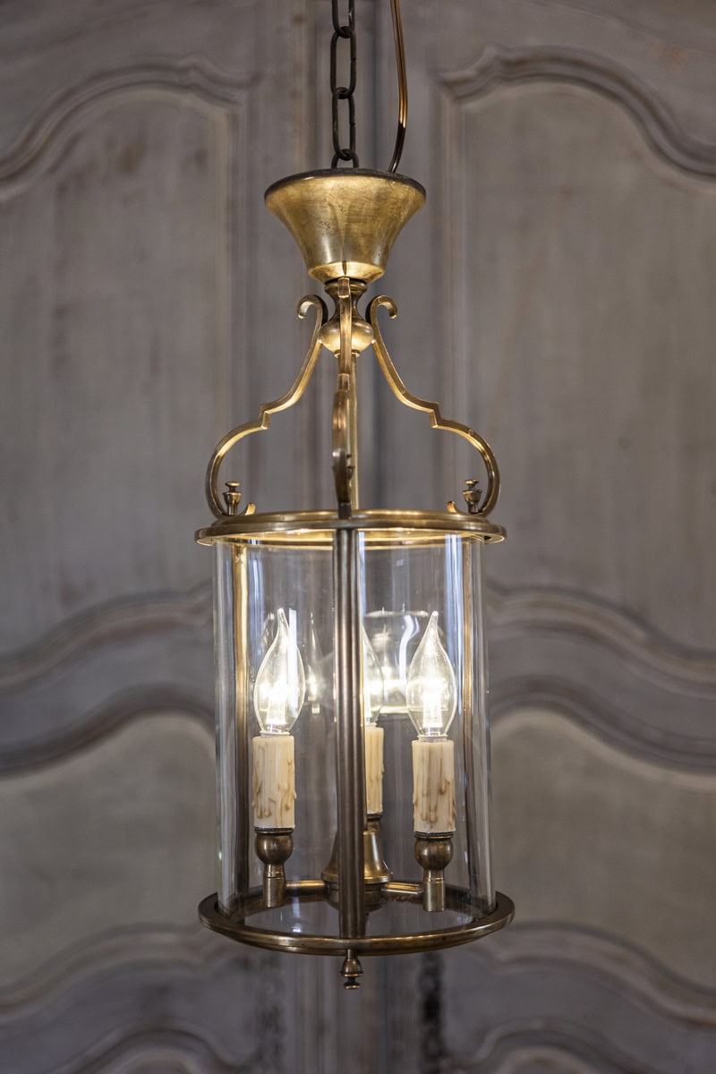 20th Century French Brass and Glass Lantern - JAA