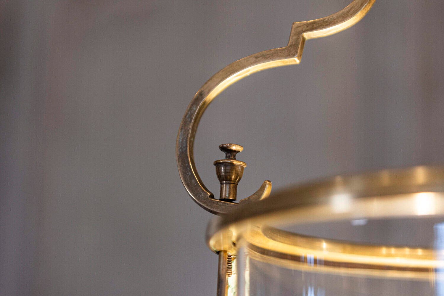 20th Century French Brass and Glass Lantern - JAA