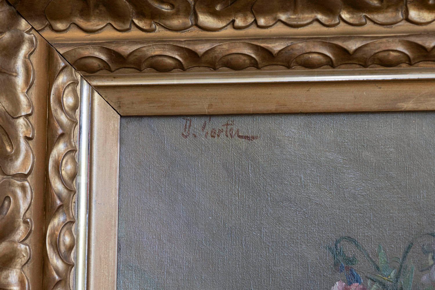 French Framed Oil on Board Still-Life Painting Depicting Pansies, 19th Century - JAA