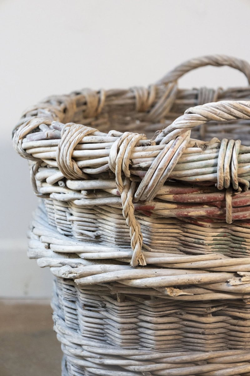 Early 20th Century French Wicker Grape Harvesting Basket - JAA
