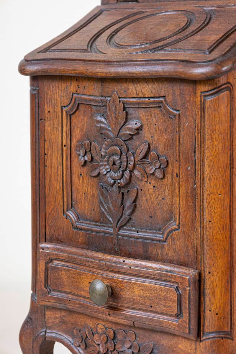 Louis XV Style French Farinerio Flour Box with Carved Floral Décor - JAA