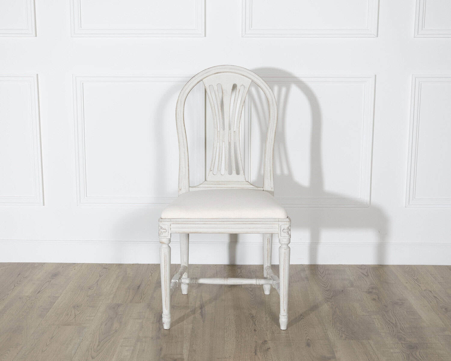 Set of 12 Early 20th Century Swedish Gustavian Style Dining Chairs in Painted Wood - JAA
