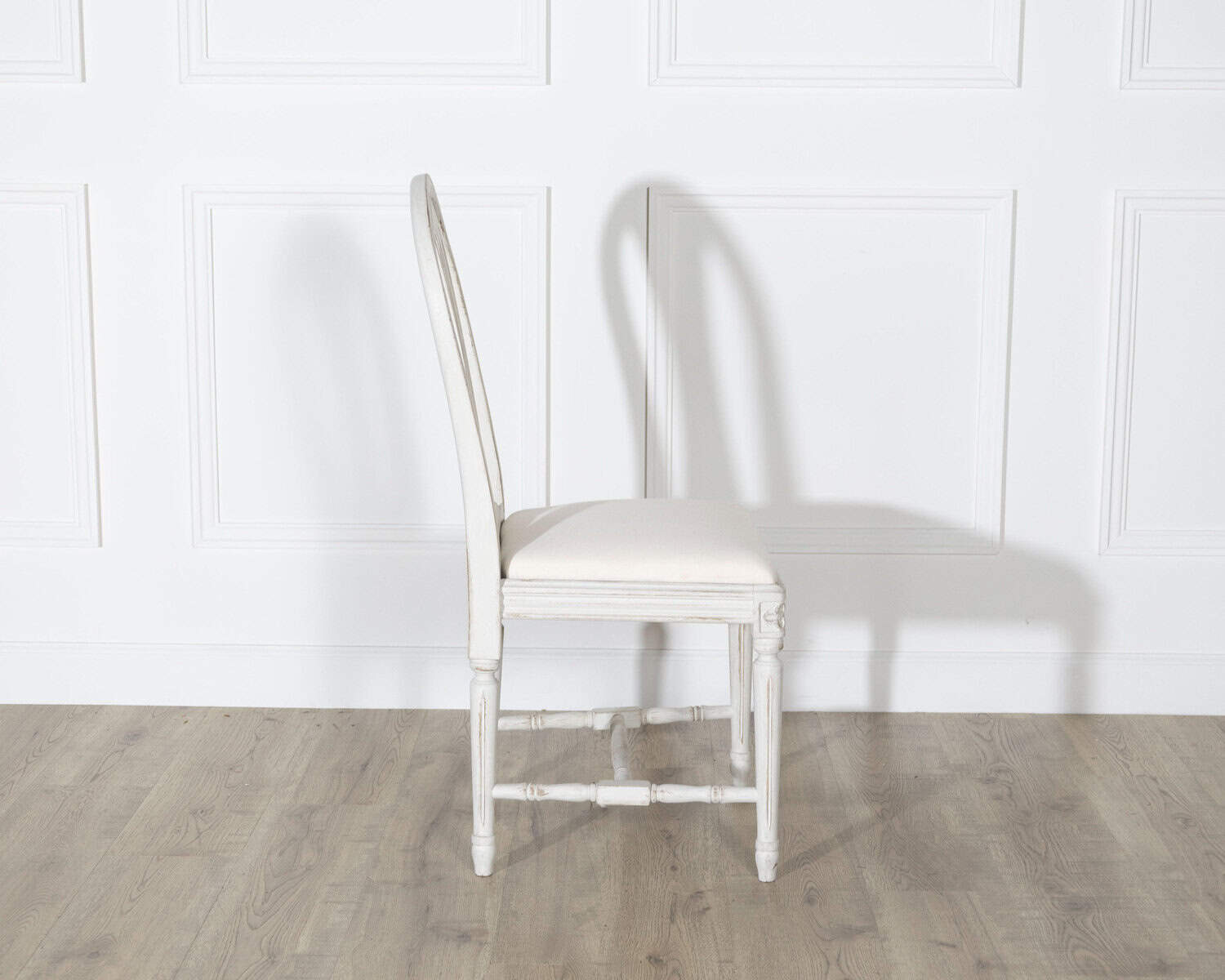 Set of 12 Early 20th Century Swedish Gustavian Style Dining Chairs in Painted Wood - JAA