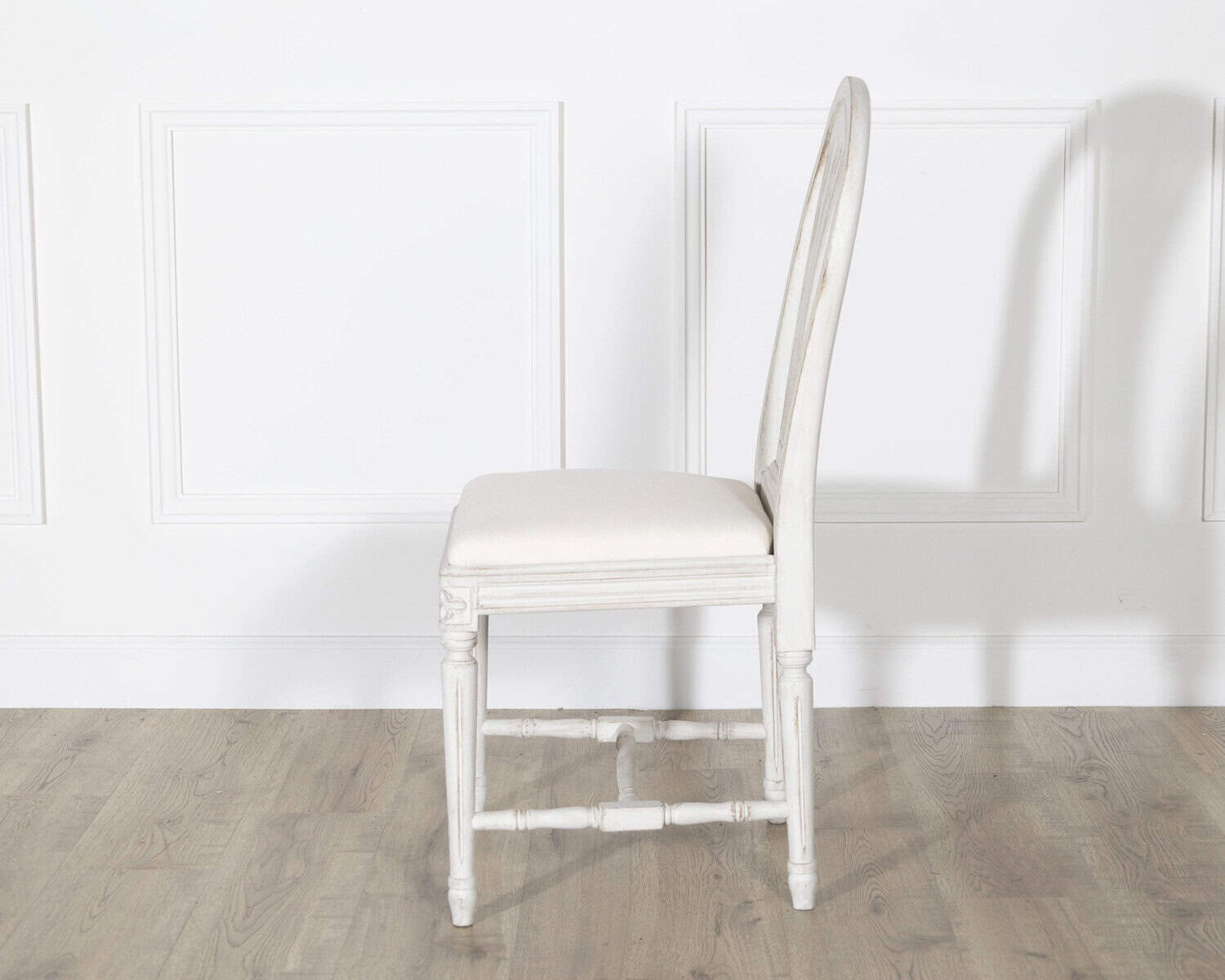 Set of 12 Early 20th Century Swedish Gustavian Style Dining Chairs in Painted Wood - JAA