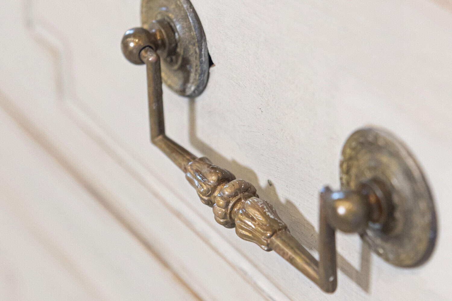 French Louis XVI 18th Century Painted Two-Drawer Commode with Fluted Accents - JAA