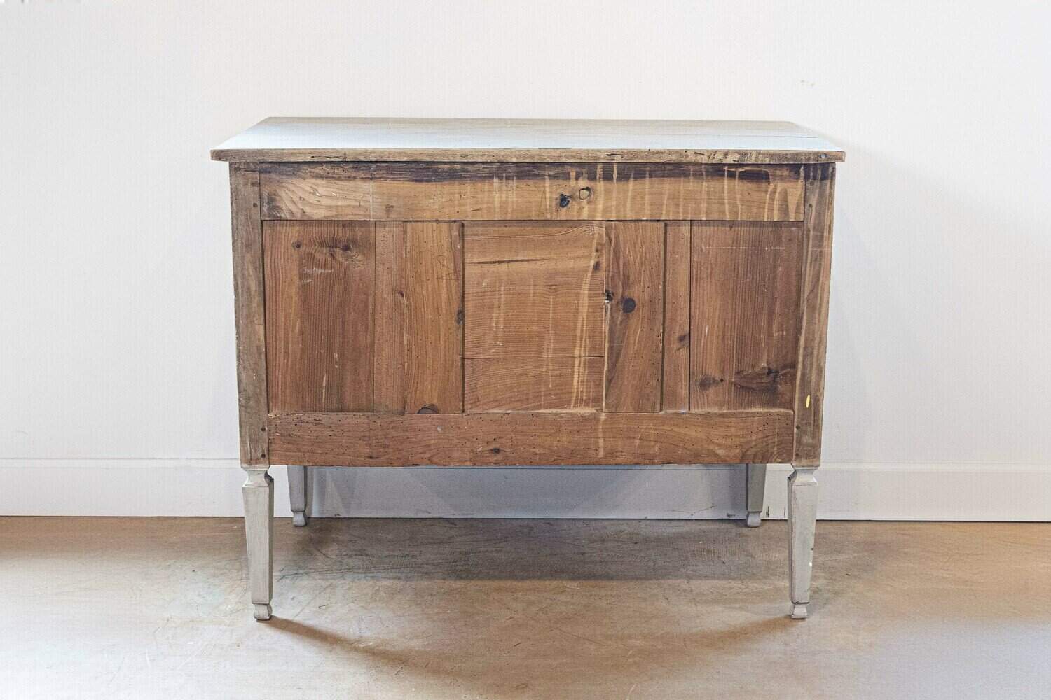 French Louis XVI 18th Century Painted Two-Drawer Commode with Fluted Accents - JAA