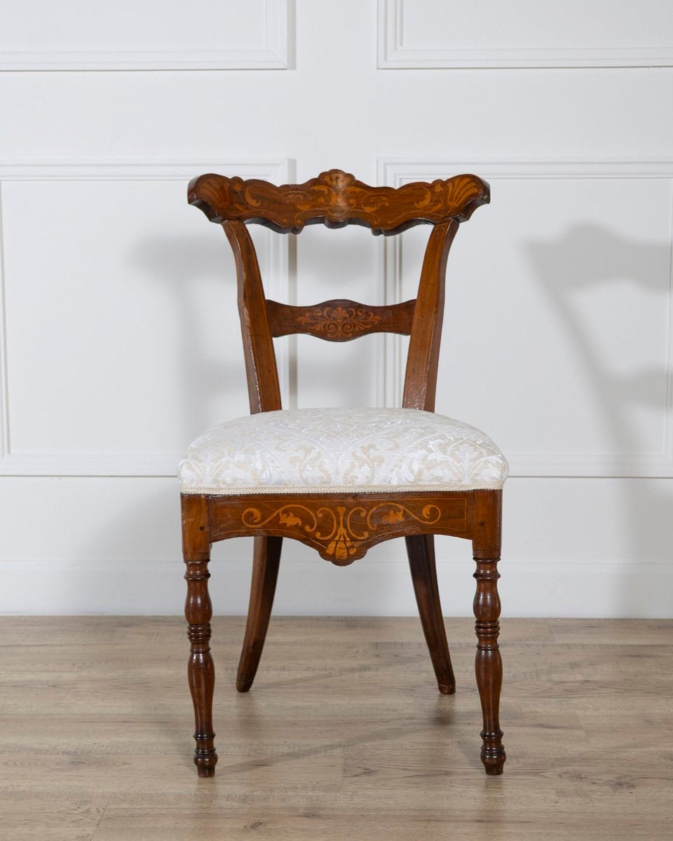 Set of Four Early 19th-Century Charles X Inlaid Chairs - JAA
