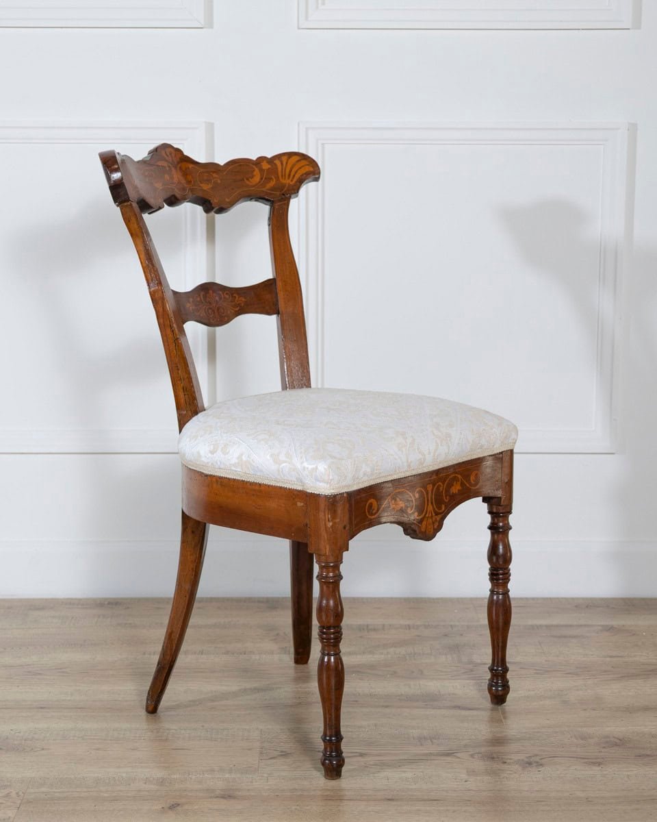 Set of Four Early 19th-Century Charles X Inlaid Chairs - JAA