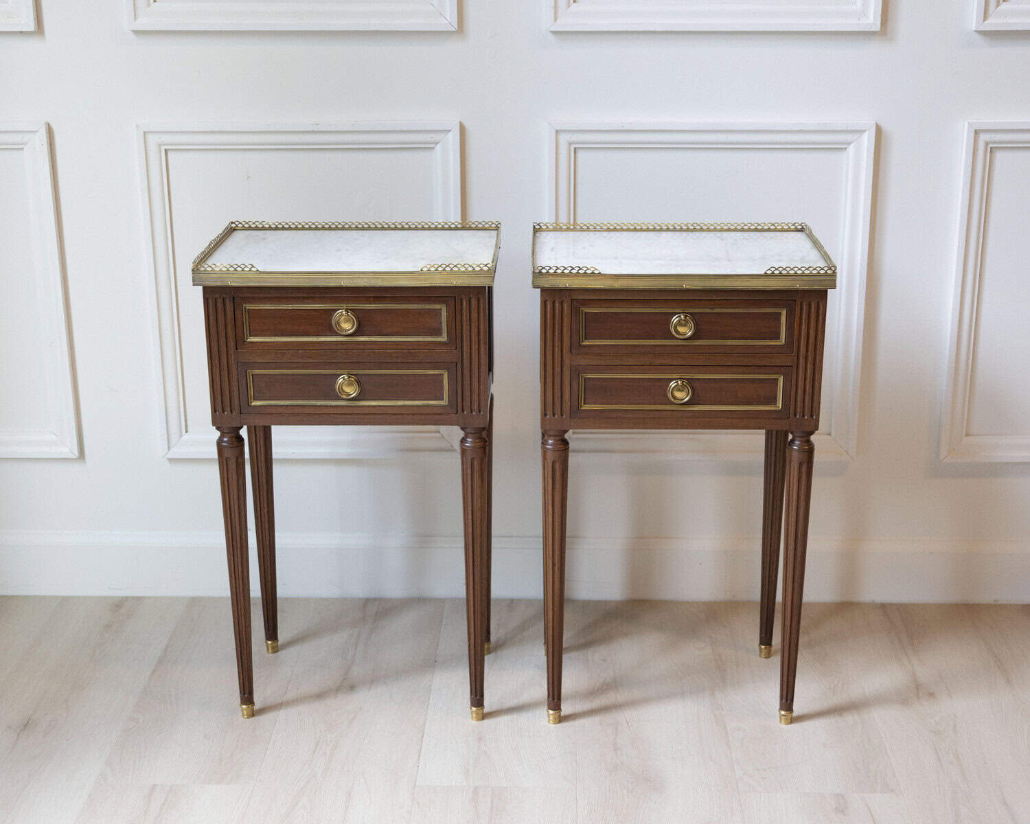 Pair Of Louis XVI Style Bedside Tables - JAA