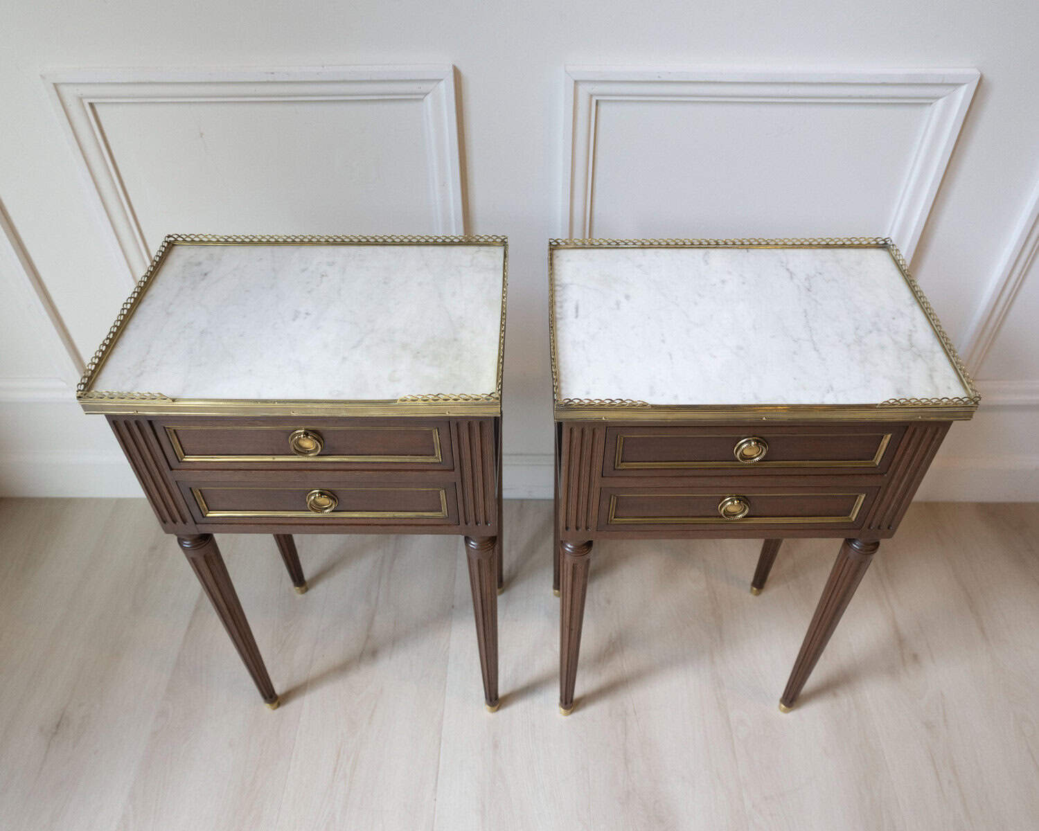 Pair Of Louis XVI Style Bedside Tables - JAA