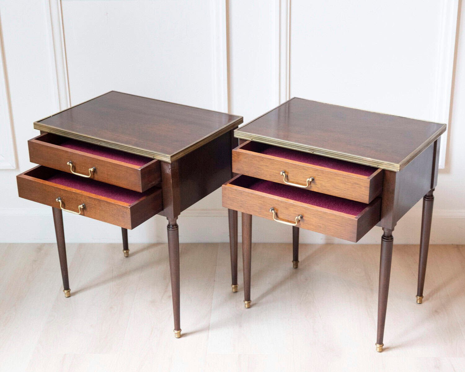 Pair Of Louis XVI Style Bedside Tables - JAA