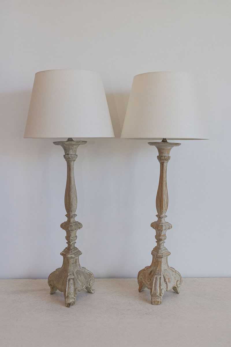 Pair of Lamps - 18th Century French Candlesticks - JAA