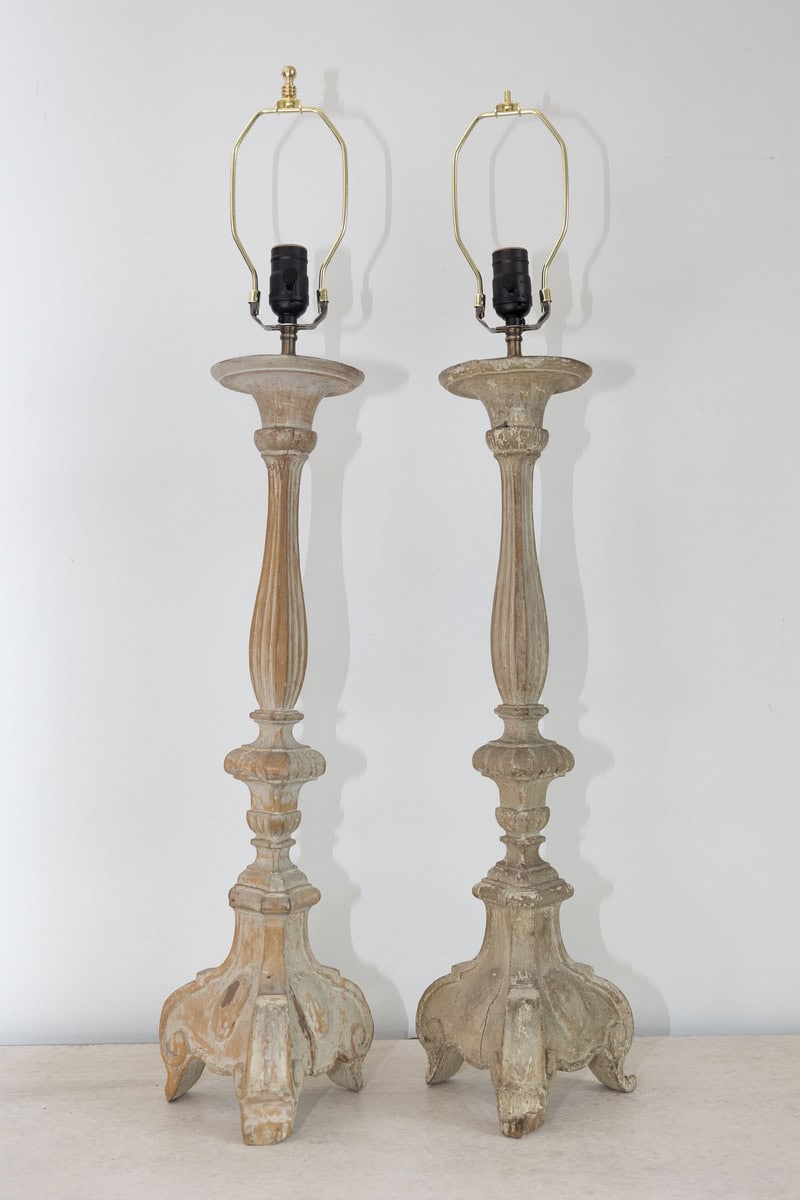 Pair of Lamps - 18th Century French Candlesticks - JAA