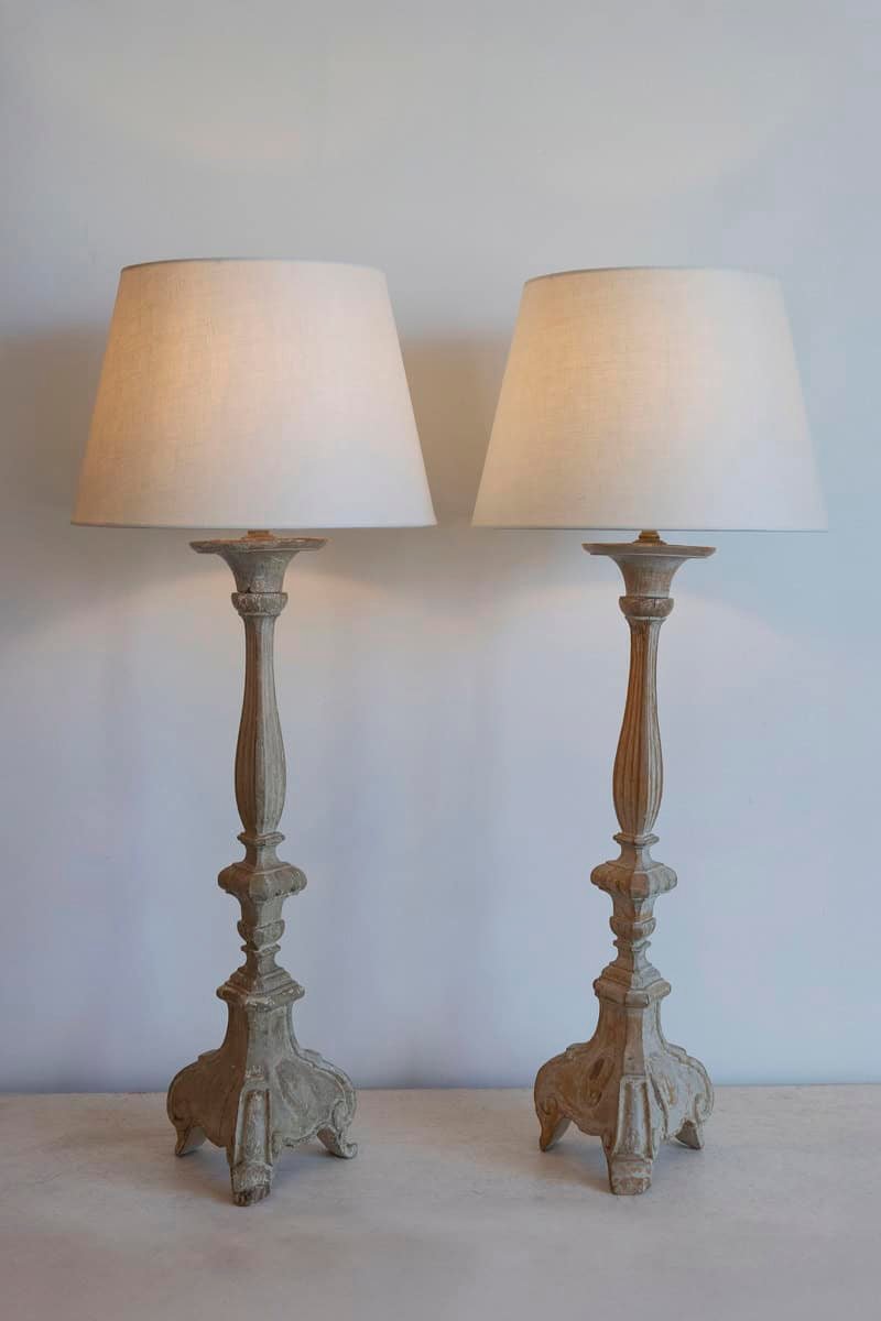 Pair of Lamps - 18th Century French Candlesticks - JAA