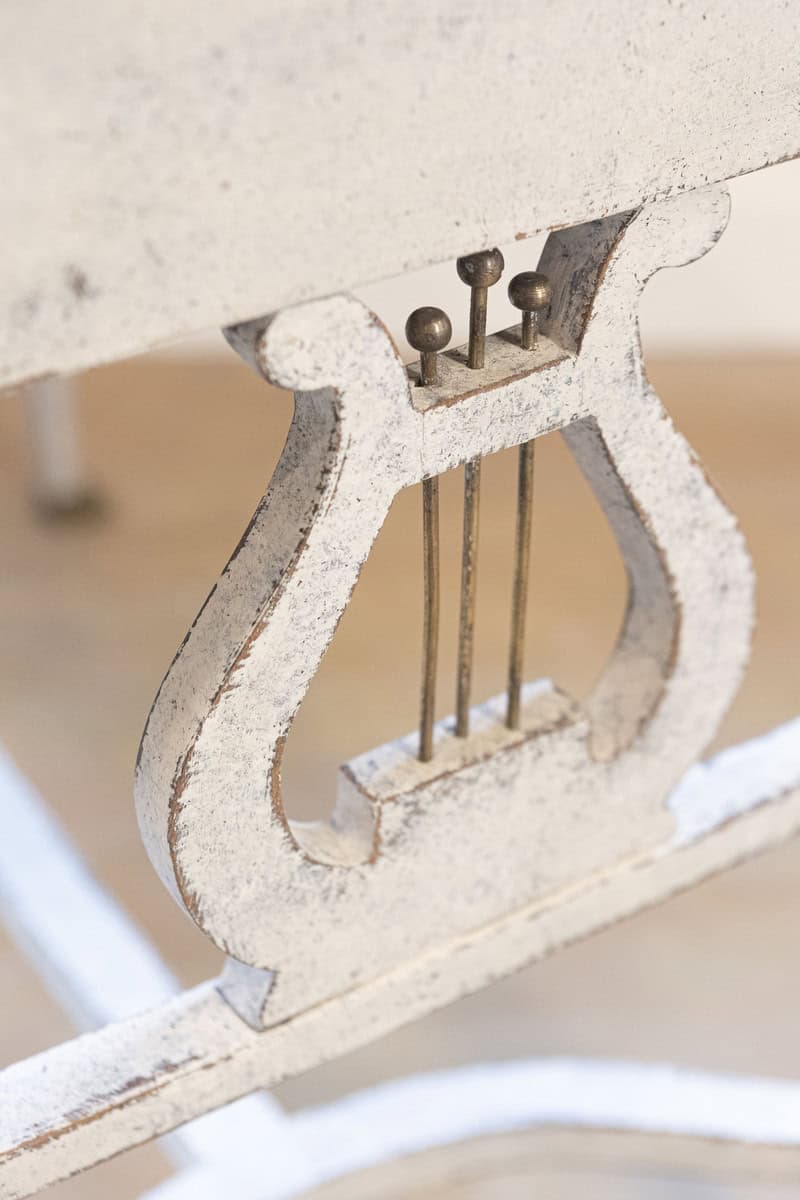 Swedish Neoclassical Style Painted Hall Table with Lyre Motifs and Lion Feet - JAA