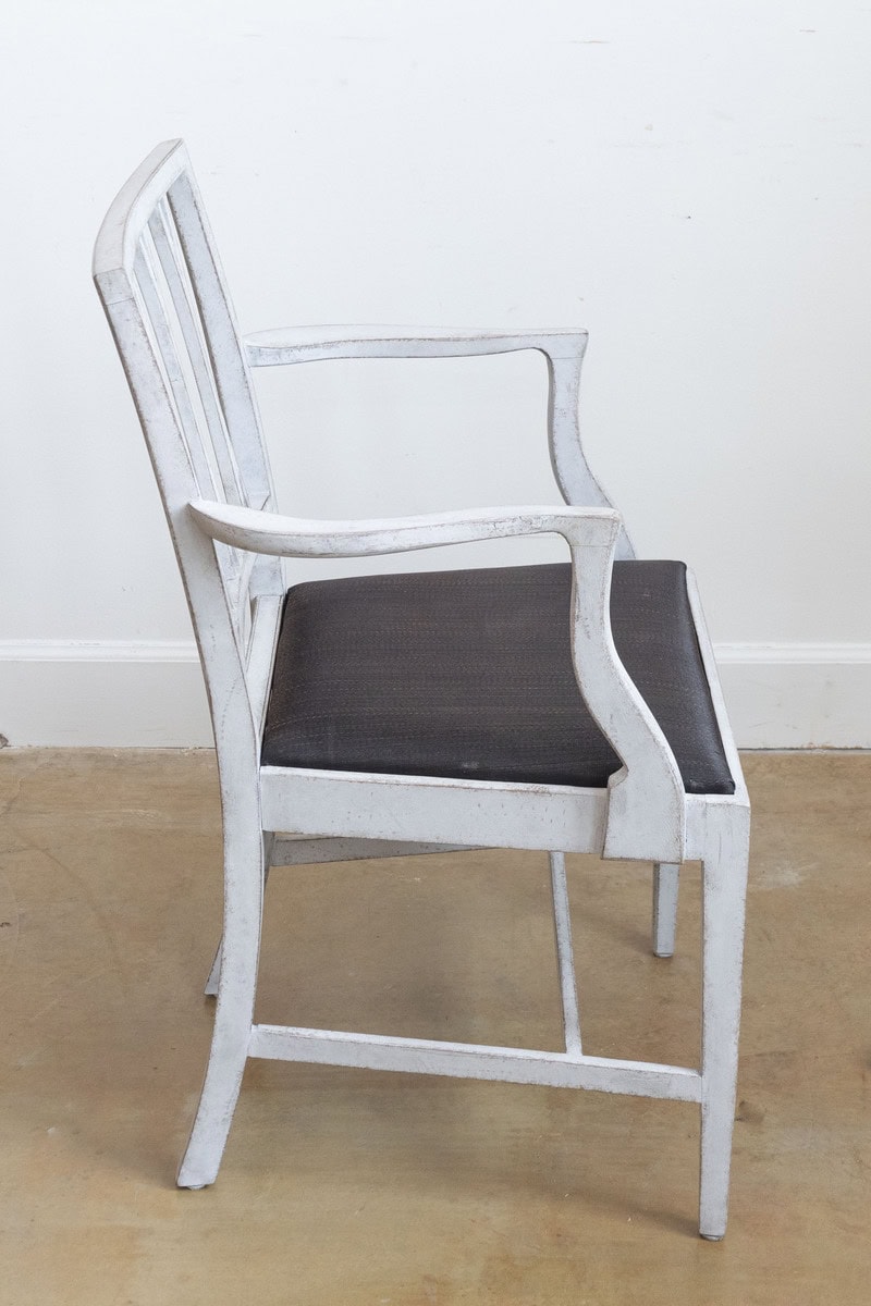 Pair of Swedish 1910s Painted Wood Armchairs with Carved Splats and Stretchers - JAA