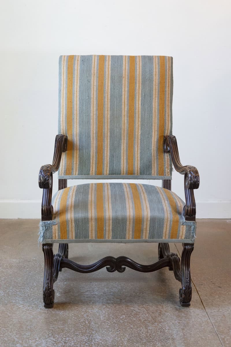 Louis XIII Style 19th Century French Os de Mouton Walnut Armchairs, a Pair - JAA