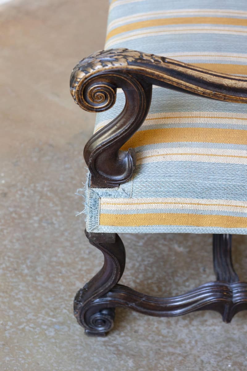 Louis XIII Style 19th Century French Os de Mouton Walnut Armchairs, a Pair - JAA