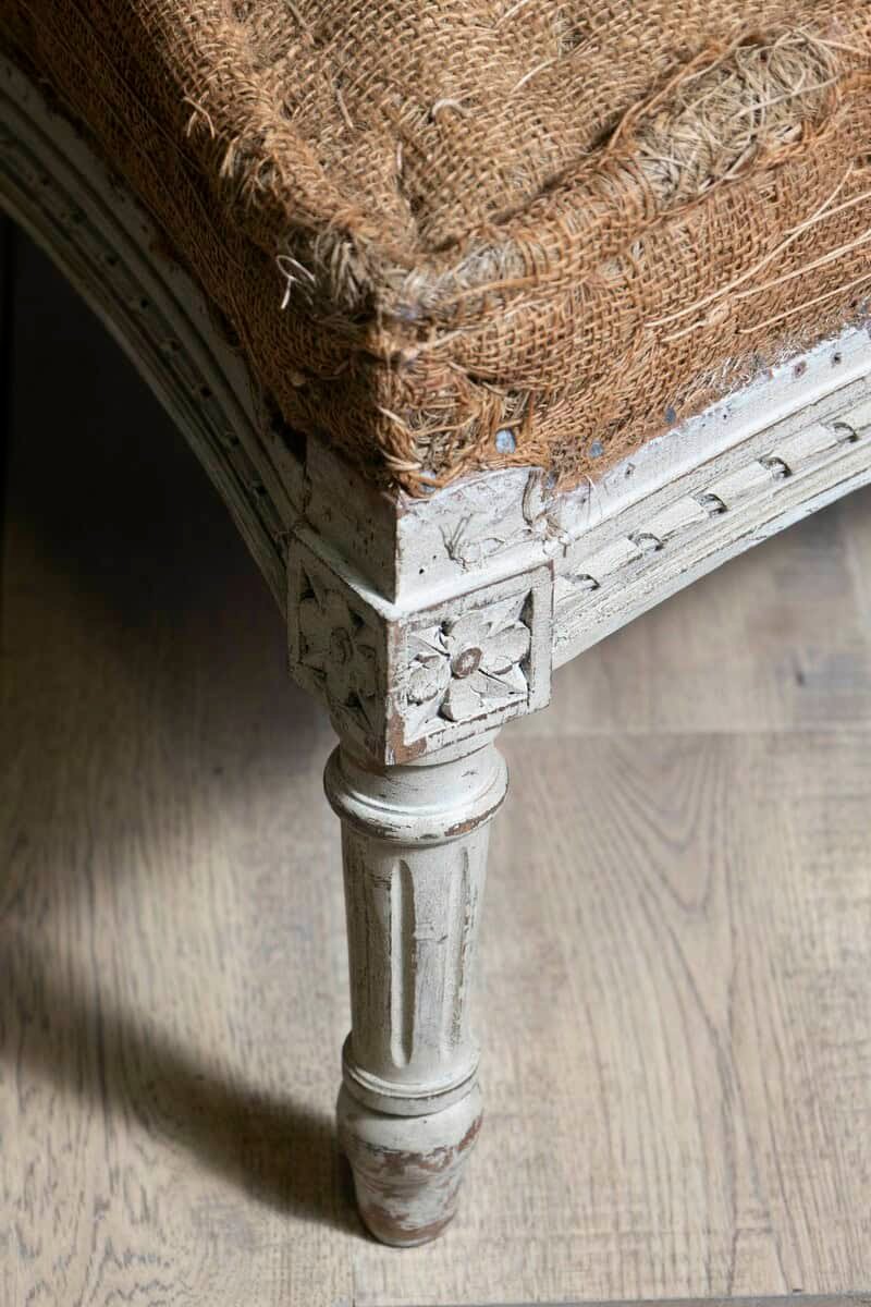 19th Century French Arm Chair and Stool Circa 1870 - JAA