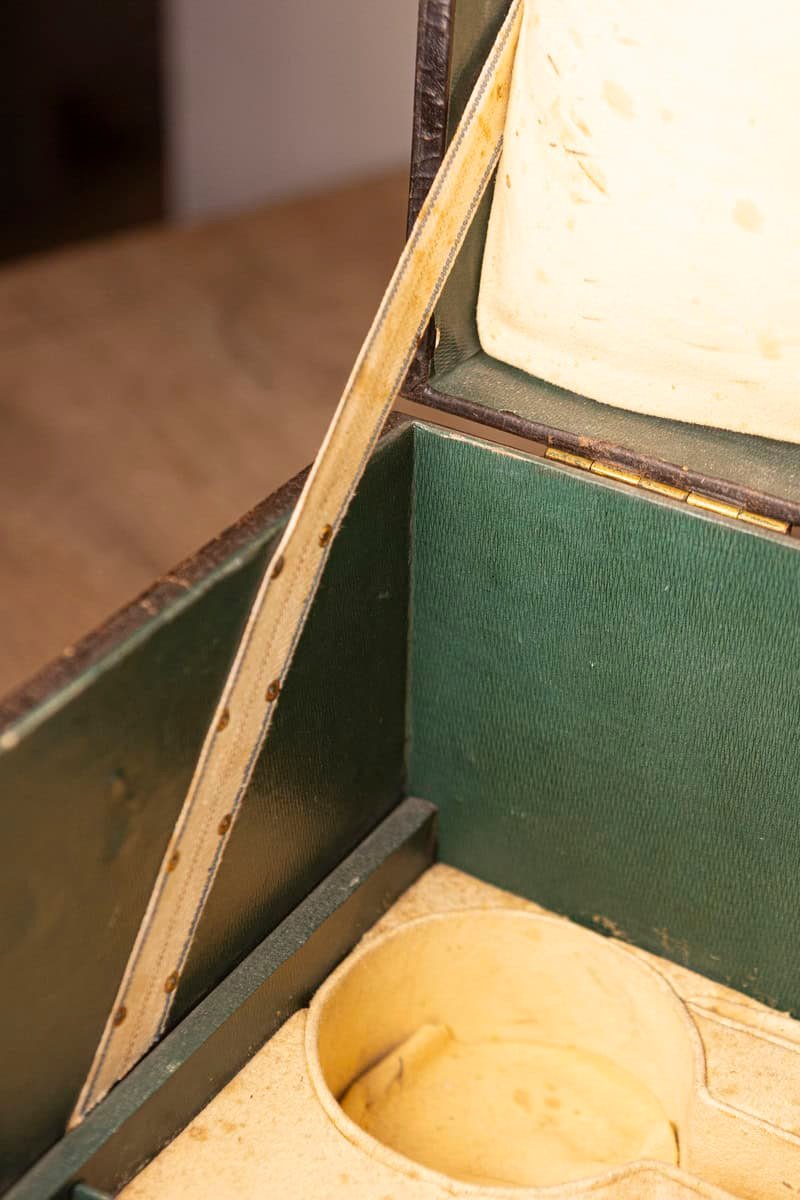 French Maison Gellée et Gainier Leather and Brass over Wood Decorative Box - JAA