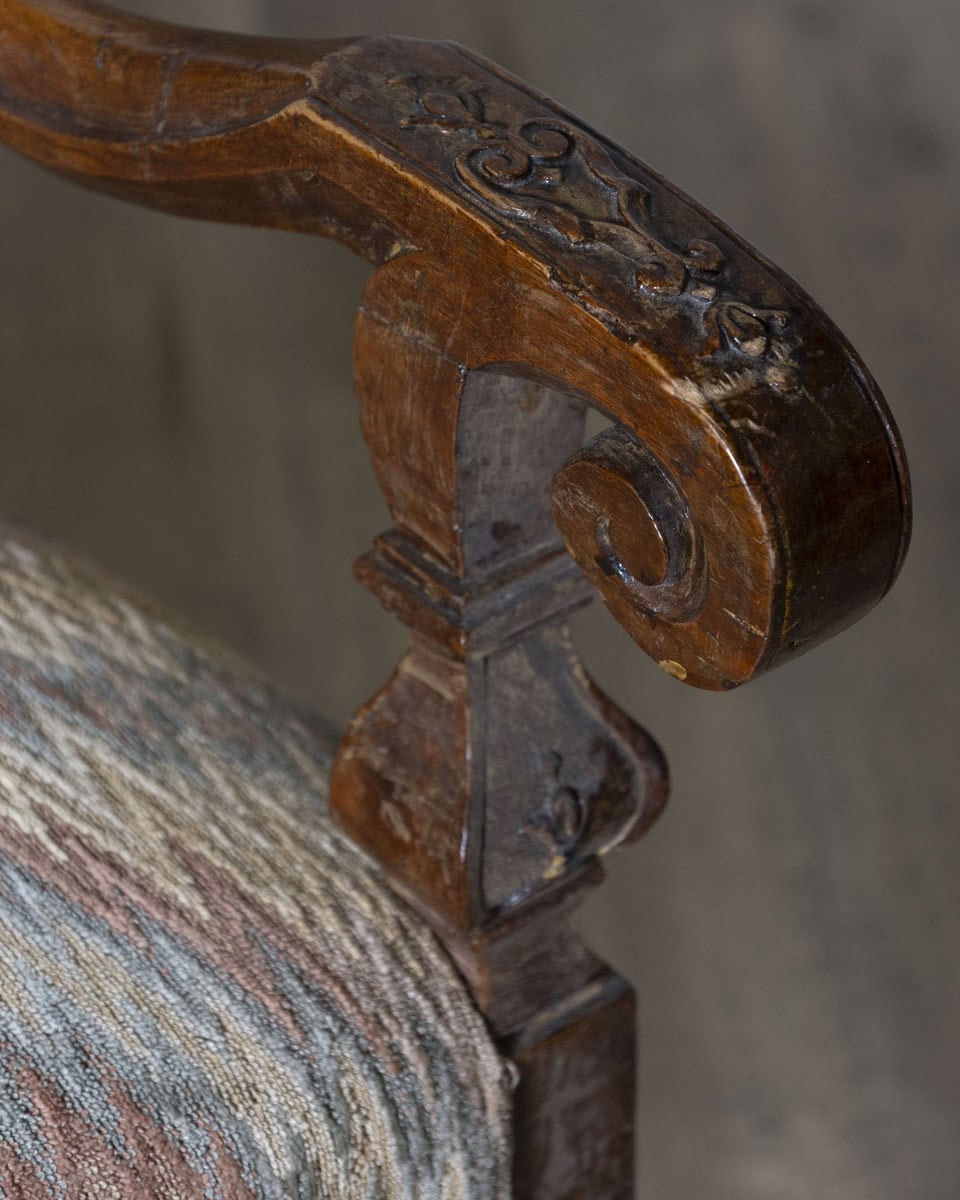 Pair of 18th Century Italian Walnut Arm Chairs - JAA