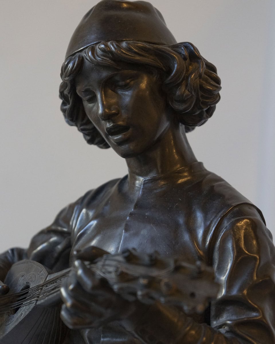 Paul Dubois, “Florentine Singer,” 1865 — Bronze by F. Barbedienne Foundry - JAA