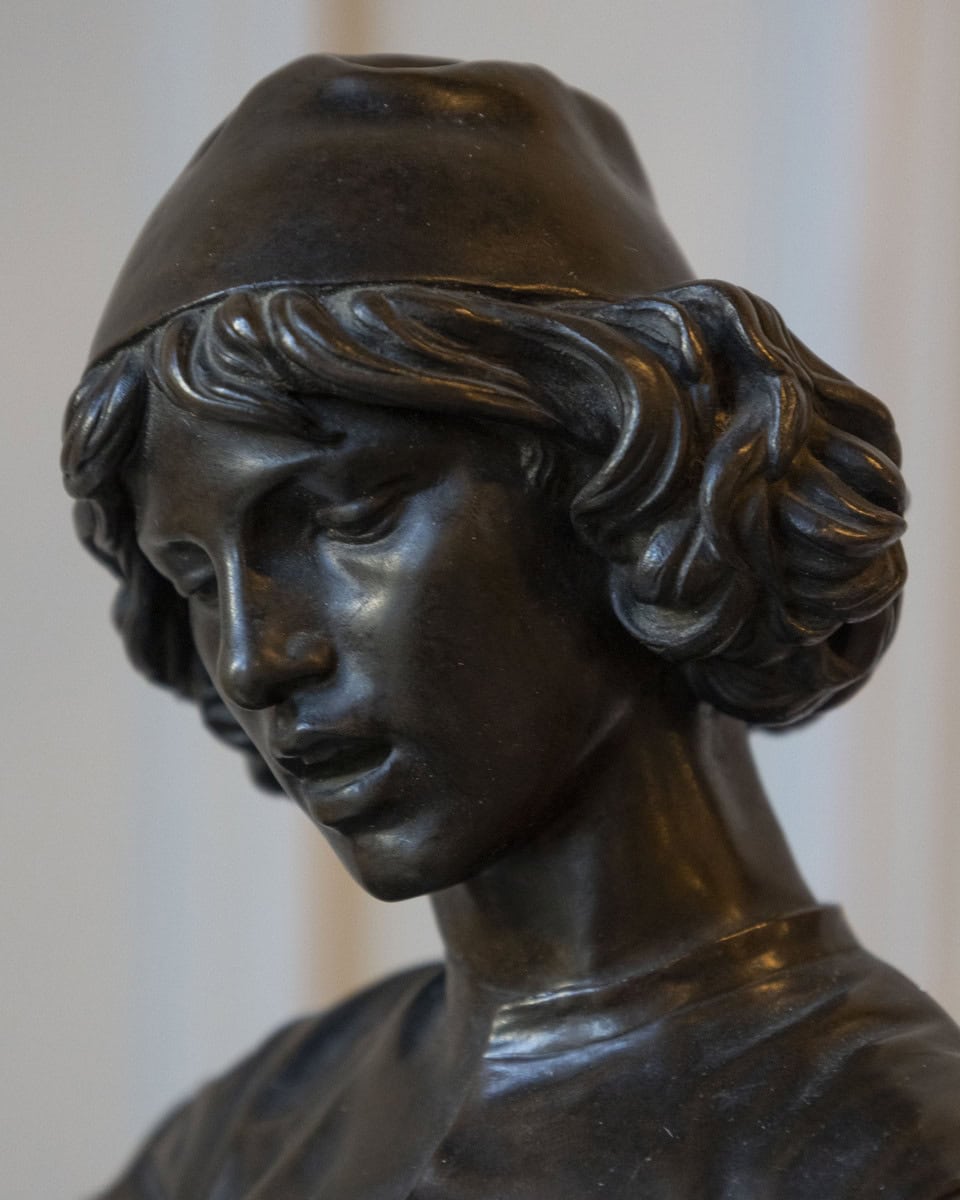 Paul Dubois, “Florentine Singer,” 1865 — Bronze by F. Barbedienne Foundry - JAA