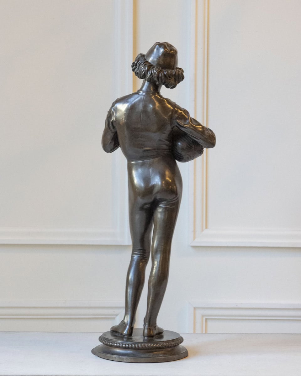 Paul Dubois, “Florentine Singer,” 1865 — Bronze by F. Barbedienne Foundry - JAA